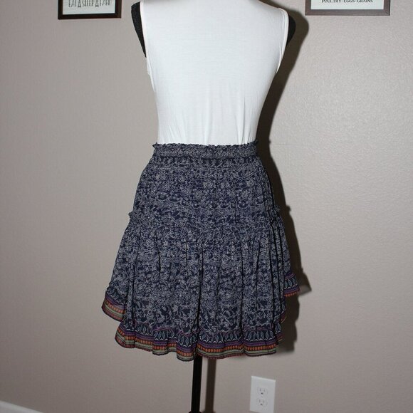 Misa Los Angeles Womens Marion Mini Skirt Ruffles Blue White Size Small Lined - Picture 3 of 8